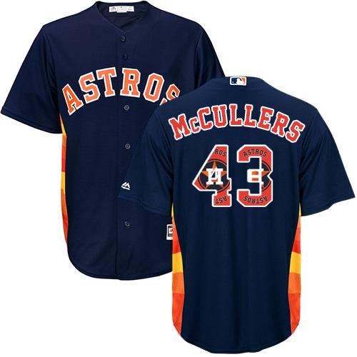 Astros #43 Lance McCullers Navy Blue Team Logo Fashion Stitched MLB Jersey